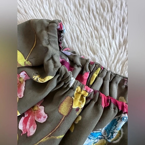Anthropologie Maeve Vallita Off-The-Shoulder Floral Butterfly Ruffled Blouse XS - Picture 5 of 11